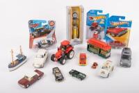 MODELS: A large group lot of various models includes Trax Holden, boxed Hot Wheels, Lego tractor and others