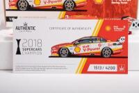 FORD: An Authentic Collectables&nbsp;1:18 scale 2018 Ford FGX Falcon, 2018 Supercars Championship winner, as driven by Scott McLaughlin, in Shell V-Power livery, with COA, limited edition [1513/4200] - 3