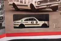HOLDEN MONARO: A TRAX TOP GEAR 'BATHURST 69' HT GTS MONARO HOLDEN DEALER TEAM set (TRS19), consisting of two 1:43 scale HT GTS MONARO models, as raced by Des West, Peter Brock (racing number '43 D'), other Colin Bond, Tony Roberts (racing number '44 D') - 3