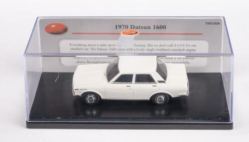 DATSUN: A Trax 1:43 scale 1970 Datsun 1600 in white paintwork, code TRR100B, comes in original case with info card