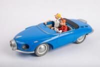 SPIROU & FANTASIO: A large model made by Aroutcheff depicting French / Belgian cartoon characters Spirou & Fantasio driving in their fictional vehicle 'Turbotraction', 37cm long