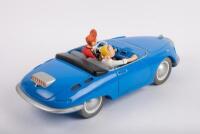 SPIROU & FANTASIO: A large model made by Aroutcheff depicting French / Belgian cartoon characters Spirou & Fantasio driving in their fictional vehicle 'Turbotraction', 37cm long - 3