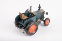 LANZ: A Boyle Industries modern metal circa 1930s Lanz Bulldog tractor model, 26cm long, in box - 2