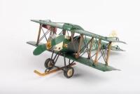 AVRO: An Auto Petit modern tin Avro 504K bi-plane model, wingspan 32cm, fuselage length 30cm