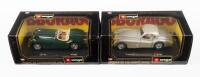 XK120: Two 1:24 scale Bburago Jaguar XK120s including a 1948 Roadster and a 1948 Coupe, both within box