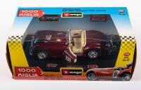 JAGUAR XK120 MIGLIA: A 1:24 scale Bburago&nbsp;1948 Jaguar XK120 Roadster '1000 Miglia' edition in maroon