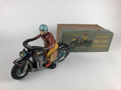 CIVILIAN: ATOM EXPERT MOTOR CYCLIST by Modern Toys Japan c1961, battery operated, 30 cms, registration 65301.