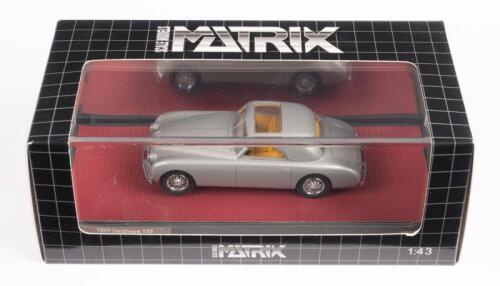 DELAHAYE: A limited edition (016/408) Matrix Scale Models 1947 Delahaye 135 Pininfarina Coupe in silver, within acrylic case