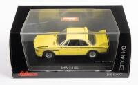 BMW: A Schuco limited edition 1:43 scale BMW 3.0 CSL in yellow paintwork in original box