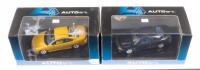 HOLDEN CONCEPT: Two 1:43 scale AUTOart models of the Holden Coupe Concept car, one in dark purple the other in gold