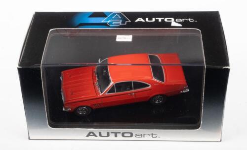 HG MONARO: A 1:43 scale AUTOart Holden HG Monaro GTS 350 in Rally Red, with COA numbered 2195/5000, boxed
