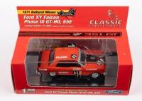 ALLAN MOFFAT: A 1:43 scale Classic Carlectables 1971 Bathurst Winner Ford XY GT-HO, #65E as driven to victory by Allan Moffat, boxed with COA numbered 2616/3000