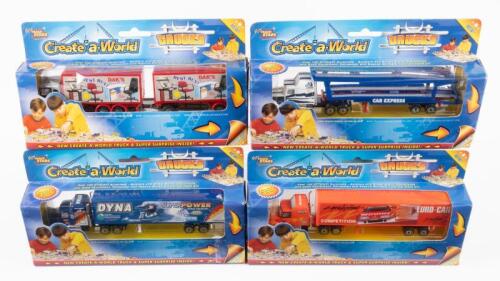 TRACK STARS: A group of four approximately 1:64 scale Track Stars model trucks, boxed