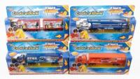 TRACK STARS: A group of four approximately 1:64 scale Track Stars model trucks, boxed