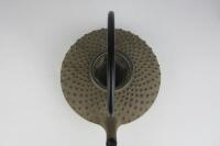 TEAPOT: A Japanese cast iron ceremonial tea pot on stand - 3