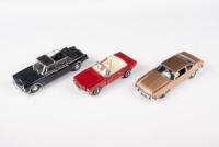 MODELS: Three 1:43 scale models including a 1960&nbsp;Lancia Flaminia Presidenziale, AMC Matador Coupe, and a Mustang convertible