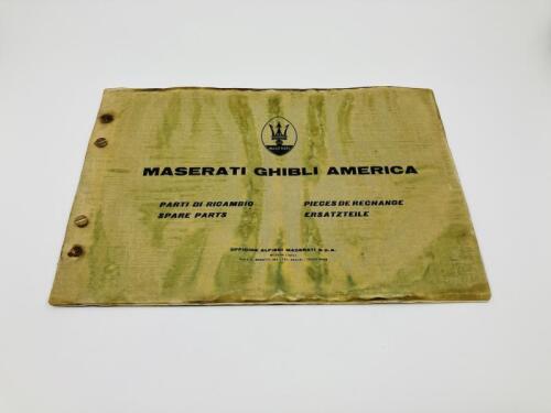 MASERATI: A Spare Parts Catalogue for the Ghibli America published by Officine Alfieri Maserati SpA [Location: Sydney]