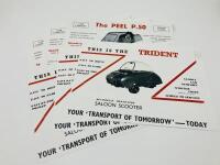 PEEL & TRIDENT: A collection of six reproduction sheets on the Peel P50 and Trident Microcars&nbsp;[Location: Sydney]