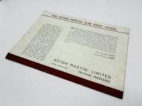 ASTON MARTIN: A pair of Sales Brochures for the 15/98 2-litre model, plus a road test article from a 1938 issue of The Motor [Location: Sydney] - 8