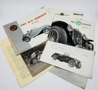MG: A group of four Sales Brochures for the Midget J-type, P-type and T-type models [Location: Sydney]