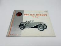 MG: A group of four Sales Brochures for the Midget J-type, P-type and T-type models [Location: Sydney] - 2