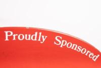 SIGN: An enamel oval shaped metal sign used by Hamilton Porsche to promote their support for the Melbourne 1996 Olympic bid, 45cm high, 30cm wide - 2
