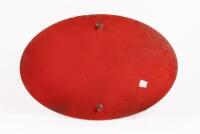 SIGN: An enamel oval shaped metal sign used by Hamilton Rolls-Royce / Bentley to promote their support for the Melbourne 1996 Olympic bid, 45cm high, 30cm wide - 3
