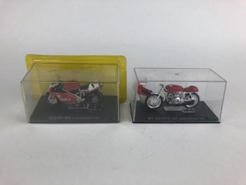 DIECAST: Ducati 996 Carl Fogarty 1999 & MV Agusta 500 John Surtees 1956, both in cases, made in China.