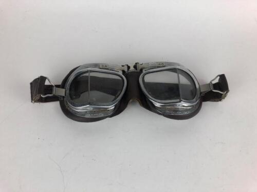 GOGGLES: One pair Leather Goggles, Laminated Glass, early type