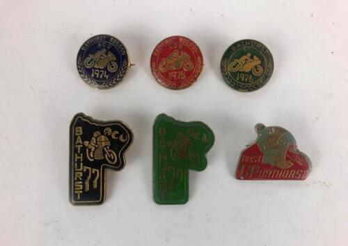 BATHURST: Six Original Bathurst Commemorative Metal badges
