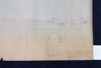 PORSCHE 917: A very large 1973 dated blueprint diagram of Porsche 917 mechanicals, numbered '917.330.004.30' to lower right corner, 1.43m&nbsp;high, 2.4m wide - 6