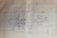 PORSCHE 917: A very large 1973 dated blueprint diagram of Porsche 917 mechanicals, numbered '917.330.004.30' to lower right corner, 1.43m&nbsp;high, 2.4m wide - 7