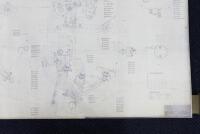 PORSCHE 906: A very large, 1966 dated, designated Porsche 906 - front axle&nbsp;with steering and brake assembly 1:1 scale blueprint diagram, with number '906.340.011.00' noted lower right corner, - 7