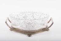 ART NOUVEAU: An Art Nouveau twin-handled silver and cut glass centrepiece bowl - 2