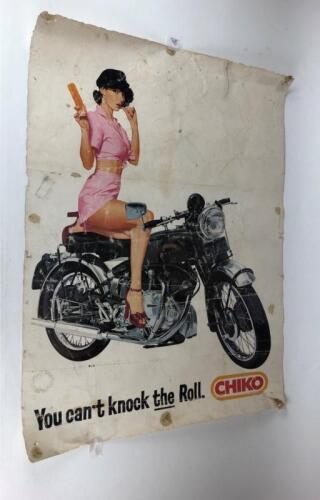 VINCENT: One original Chiko Roll advertisement with lady on Vincent Poster