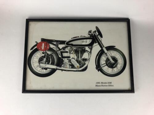 NORTON: One 1950 Norton Manx 500cc Model 30M Black frame and under glass 470x330