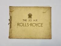 ROLLS-ROYCE: A Sales Brochure for the 20 H.P. model range [Location: Sydney]
