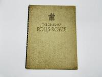 ROLLS-ROYCE: A Sales Brochure for the 25-30 H.P. model range [Location: Sydney]