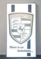 SHOWROOM SIGN: An original c1970 large & impressive illuminated wall hanging showroom display lightbox, 1.78m high, 99cm wide, 15cm deep