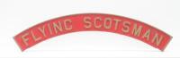 FLYING SCOTSMAN: A large life size replica of the 'Flying Scotsman' name plate, 143cm wide