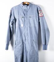 RACING SUIT: A Linea Sport racing suit used by Alan Hamilton, two cloth patches to right shoulder, one patch to left shoulder, size 52 - 2