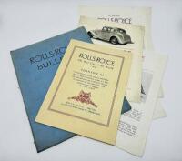 ROLLS-ROYCE: A copy of the March 1937 issue of the Rolls-Royce Bulletin, together with period road tests for various models including the Phantom III [Location: Sydney]