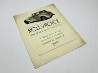 ROLLS-ROYCE: A copy of the March 1937 issue of the Rolls-Royce Bulletin, together with period road tests for various models including the Phantom III [Location: Sydney] - 9