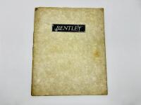 BENTLEY: A Sales Brochure for the 3 &frac12; Litre model range [Location: Sydney]