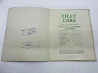 RILEY: A Sales Brochure for the 12 and 16 models, together with two brochures for the annual model ranges [Location: Sydney] - 7
