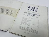 RILEY: A Sales Brochure for the 12 and 16 models, together with two brochures for the annual model ranges [Location: Sydney] - 12