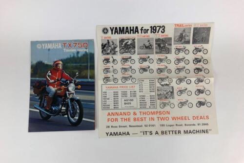 YAMAHA: Two original Yamaha TX750 and Yamaha 1973 Range colour sales brochures