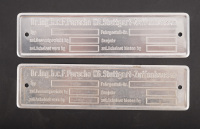 PORSCHE ID TAG: A blank circa 1967-73 Porsche ID compliance tag