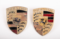 PORSCHE BADGES: Two Porsche crest bonnet badges