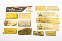 PORSCHE BADGES: A bag of assorted Porsche engine bay & ignition point stickers & badges